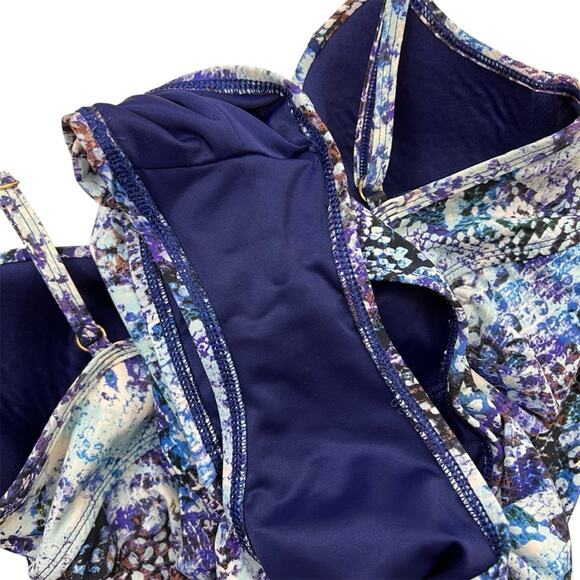 SPANX Blue Python Nile Bra-Llelujah One Piece Swimsuit 8 B/C - Picture 5 of 7